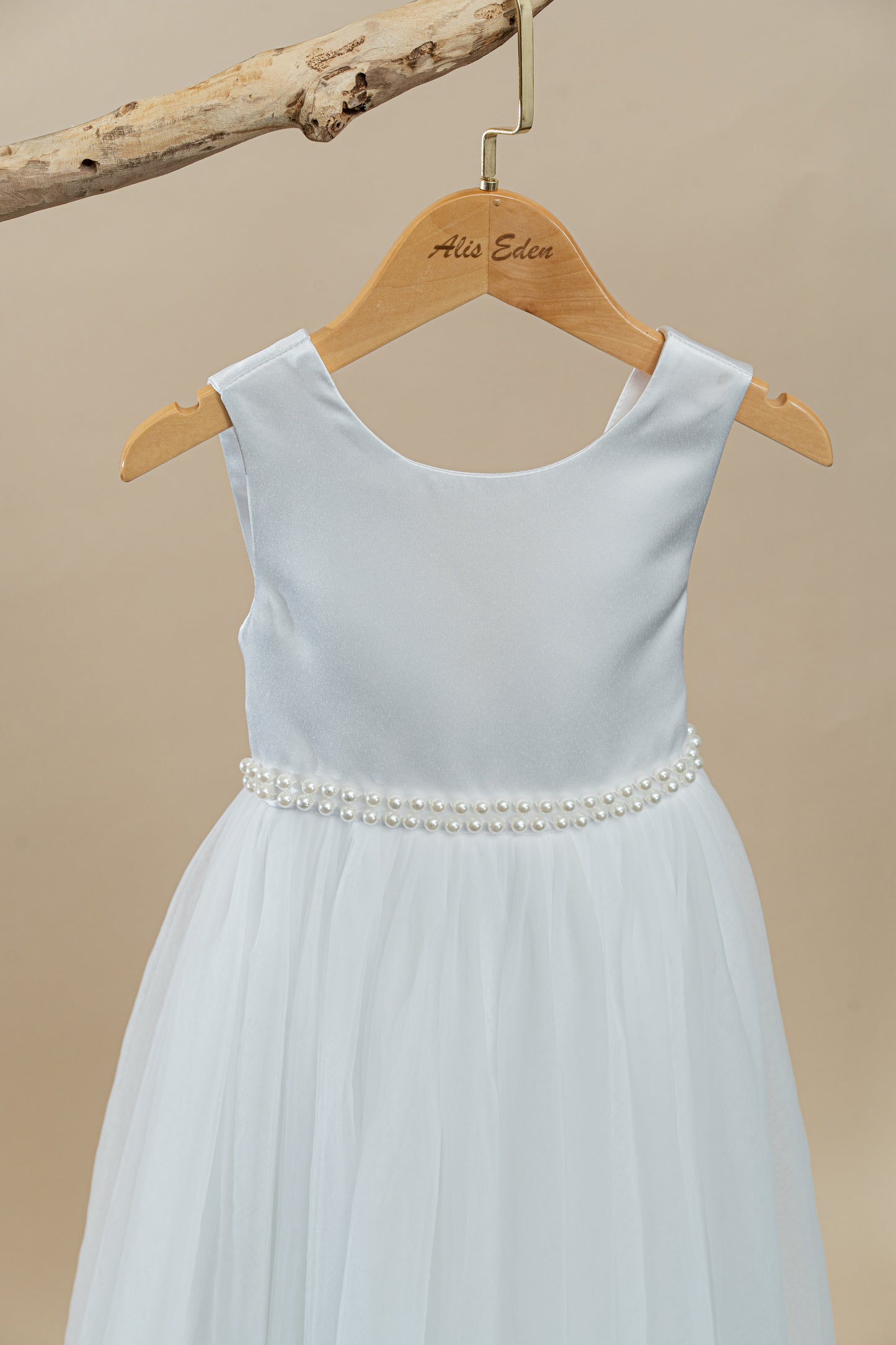 White Flower Girl Wedding Dress Birthday Party Gown Princess Performance Dress