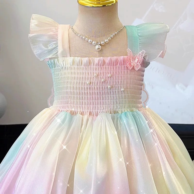 Pastel Rainbow Butterfly Dress