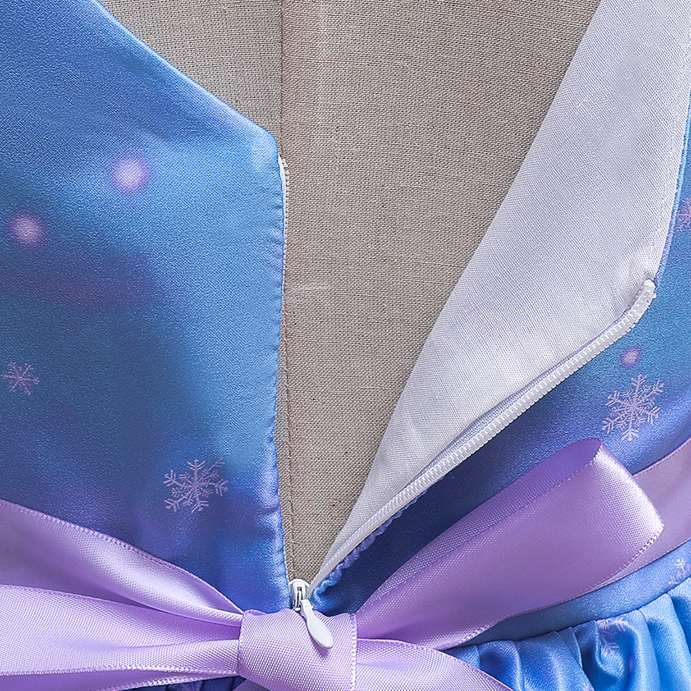 Children Santa Claus Print Girl Christmas Long Dress