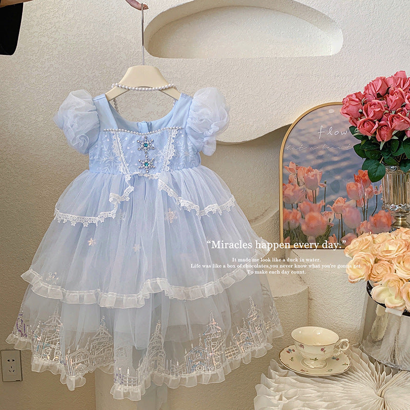 Blue Crystal Princess Dress