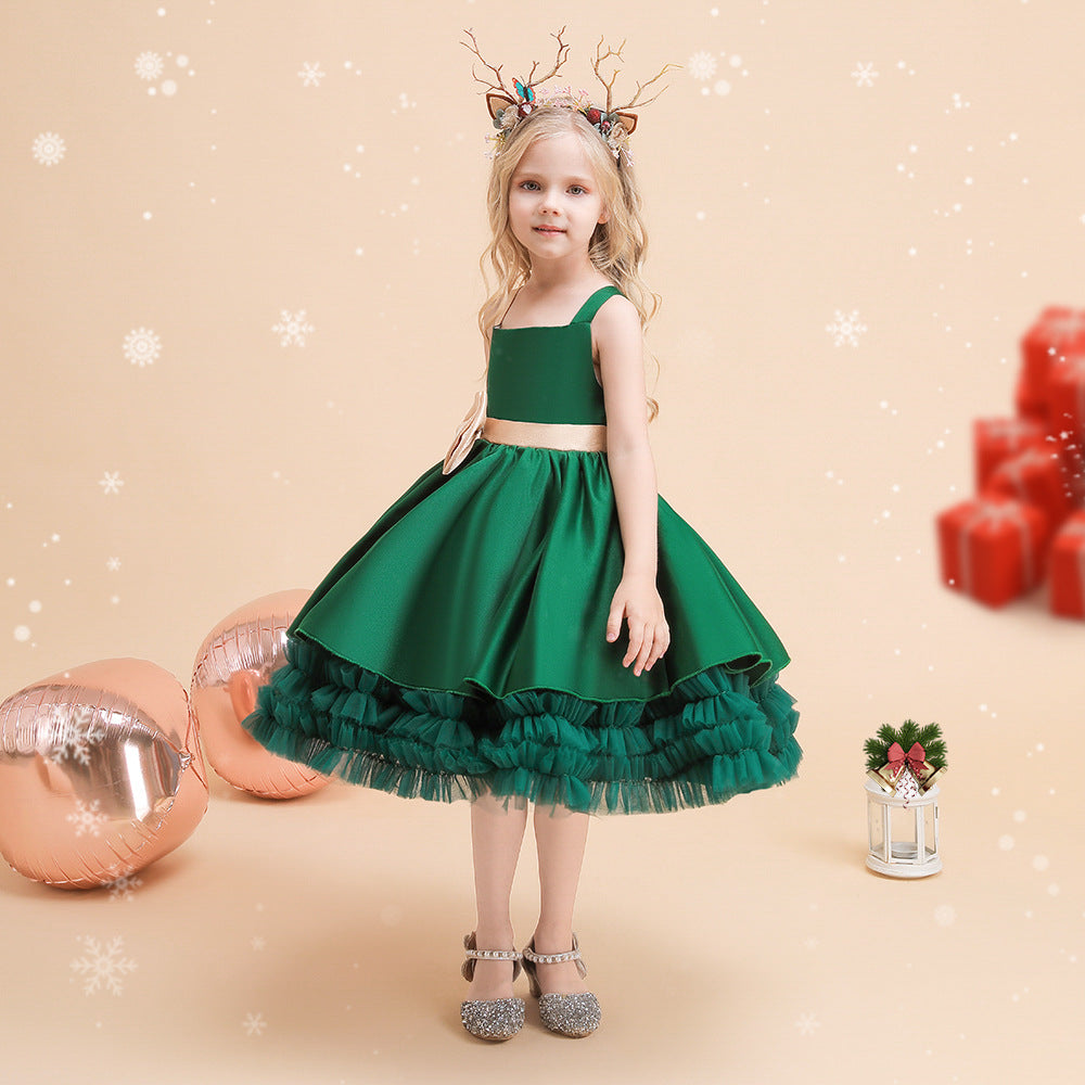 Classic Green Holiday Princess Dress