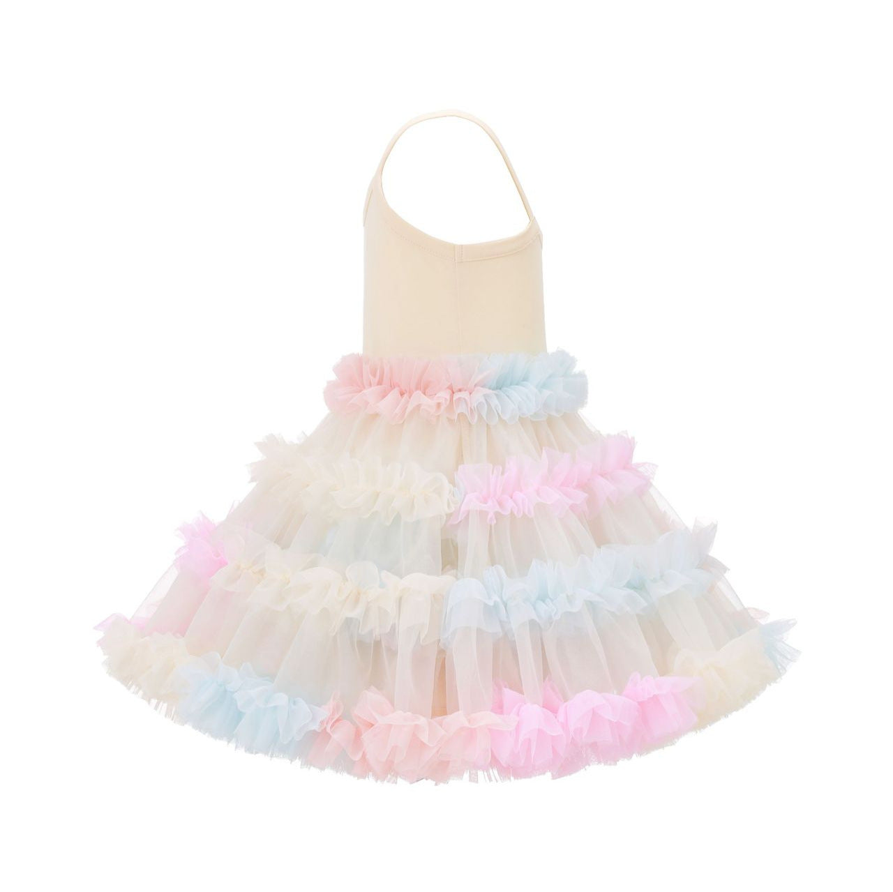 Pastel Rainbow Ruffle Tulle Dress