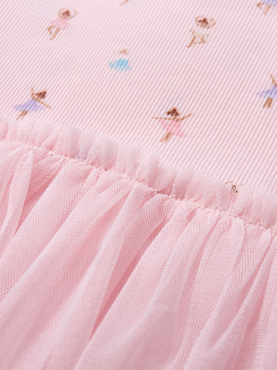 Girl Pink Ballerina Cotton Tulle Dress
