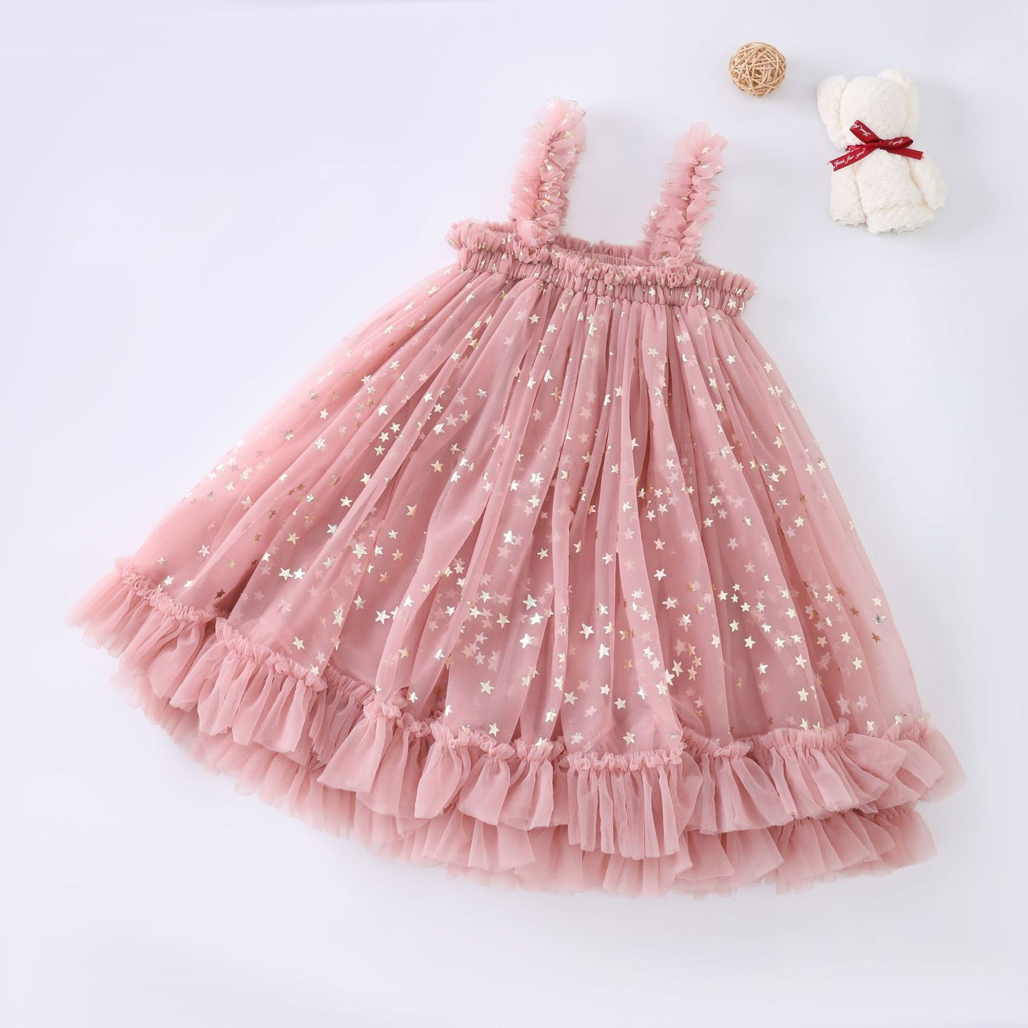 Pink Starry Tulle Party Dress