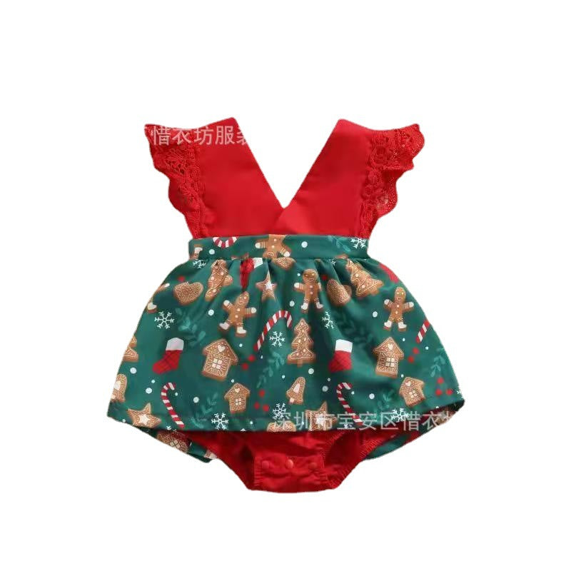 Festive Holiday Baby Romper Dress