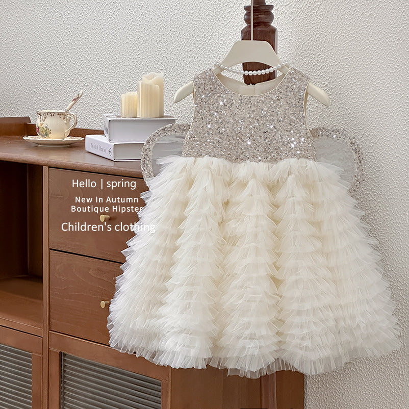 Silver Dream Bow Butterfly Wing Girl Dress