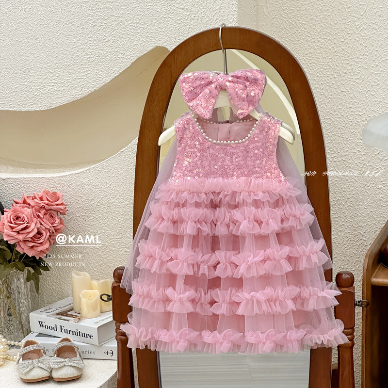 Petal Parade Dress with Bow hair clip