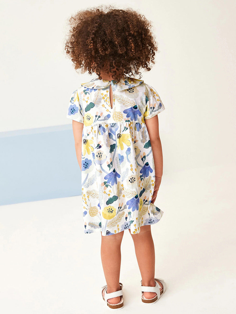 Floral Print Dress with Flower Pocket
