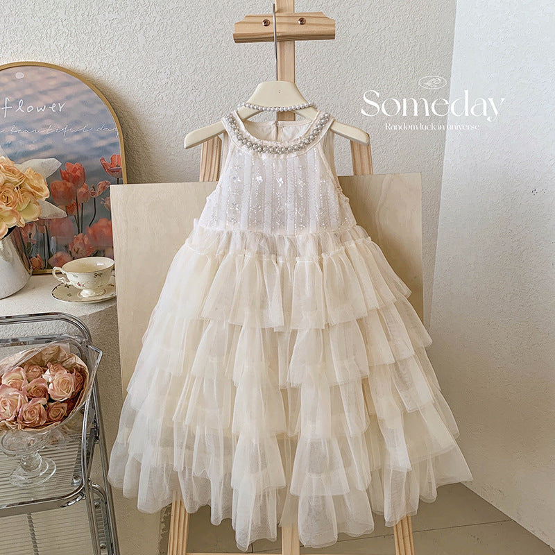 Pearl Blossom Tulle Dress
