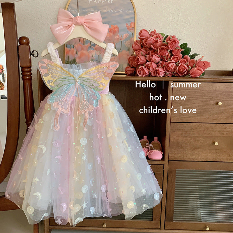 Rainbow Tulle Enchanted Butterfly Fairy Dres