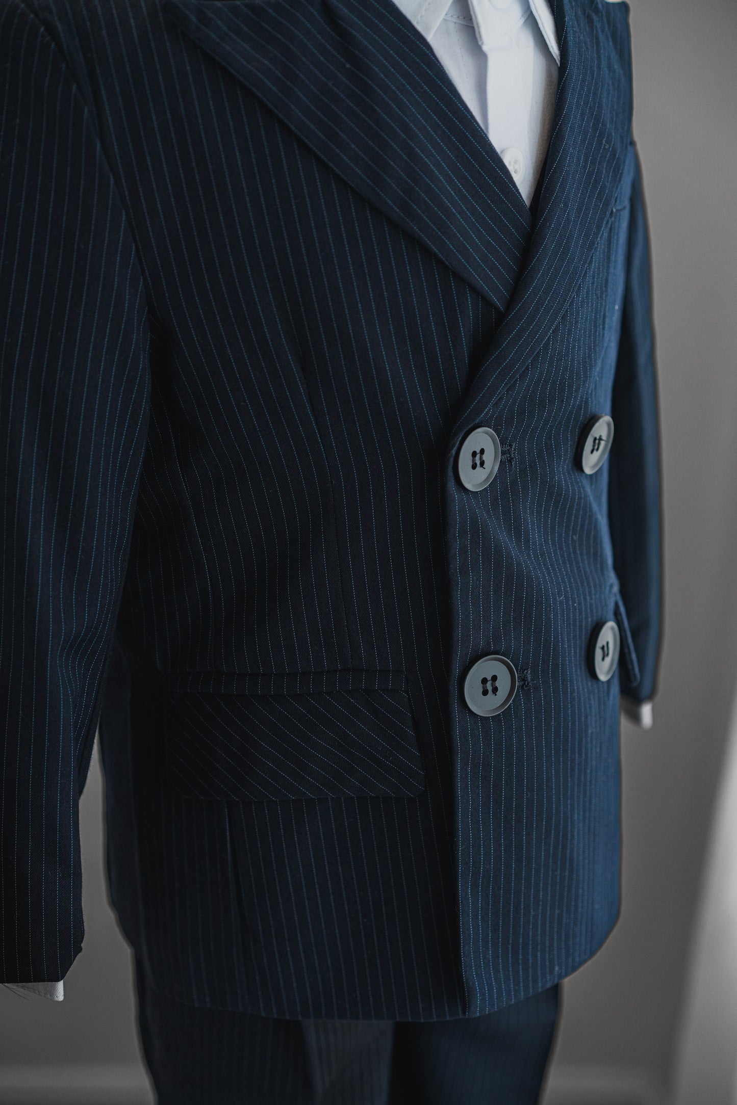 Kids Boys Formal Suit Wedding Wear 4 Pieces Set Striped