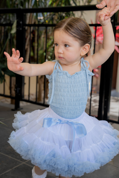 Girl summer colorful cute bow tie vest pleated top