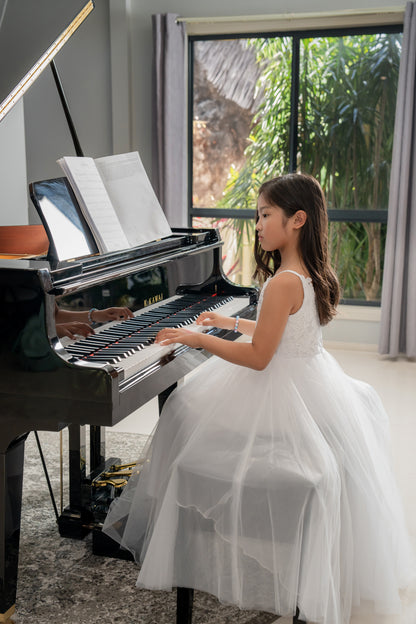 Girls Party Formal Dress Wedding Lace Tulle Flower Girl Dress