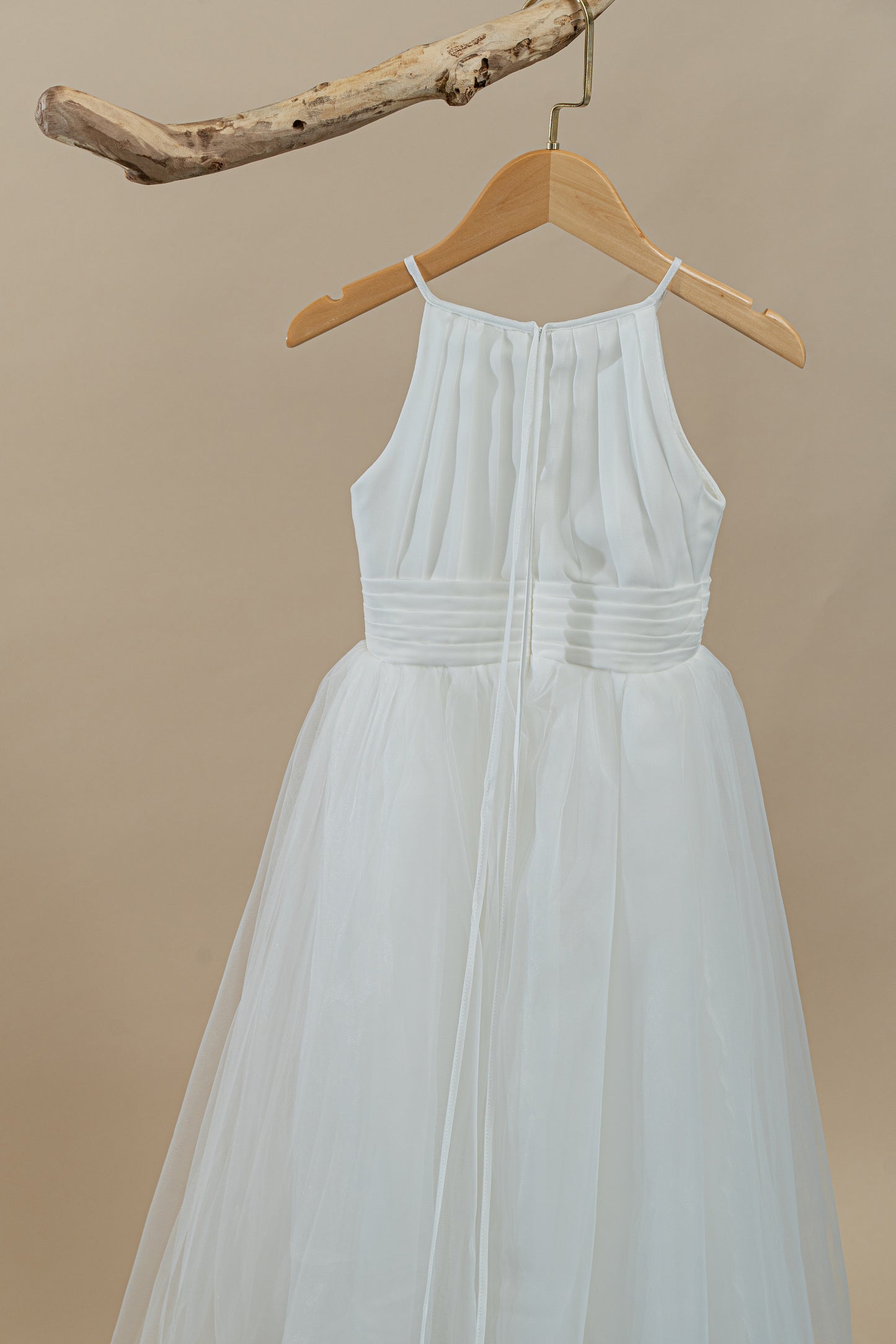 White Flower Girl Dress Piano Performance Formal Kids Dress