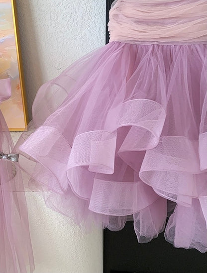 Lavender Princess Tulle Dress with Bows
