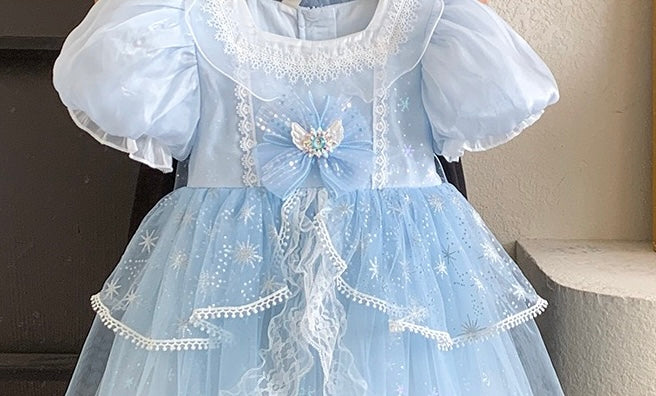 Light Blue Fairy Princess Lace Dress