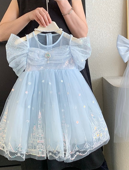 Fairytale Castle Princess Dress with Veil
