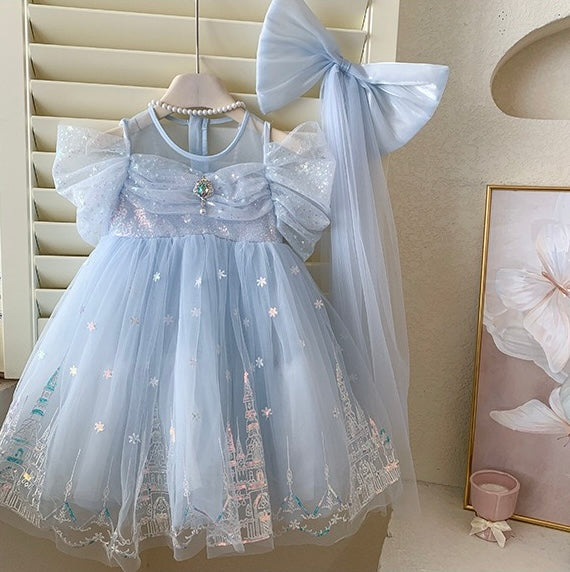 Fairytale Castle Princess Dress with Veil