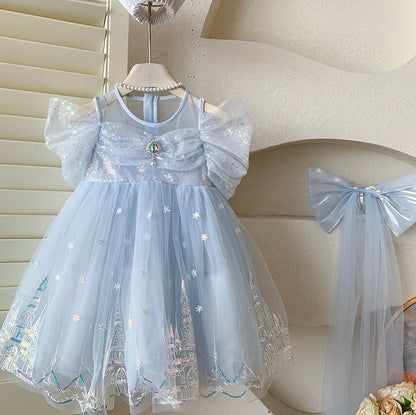 Fairytale Castle Princess Dress with Veil