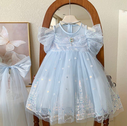 Fairytale Castle Princess Dress with Veil