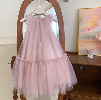 Blush Pink Flower Tulle Dress