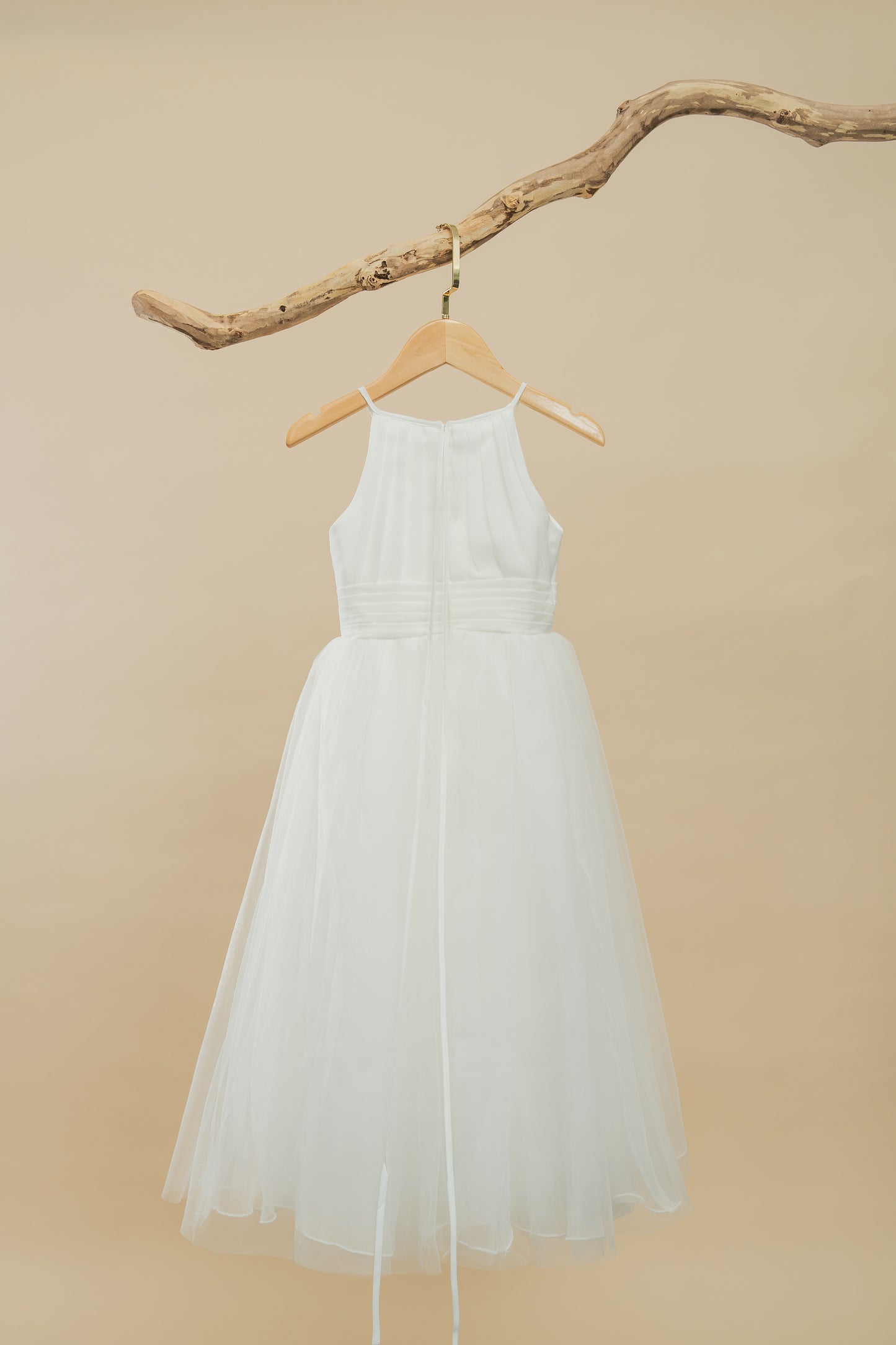 White Flower Girl Dress Piano Performance Formal Kids Dress