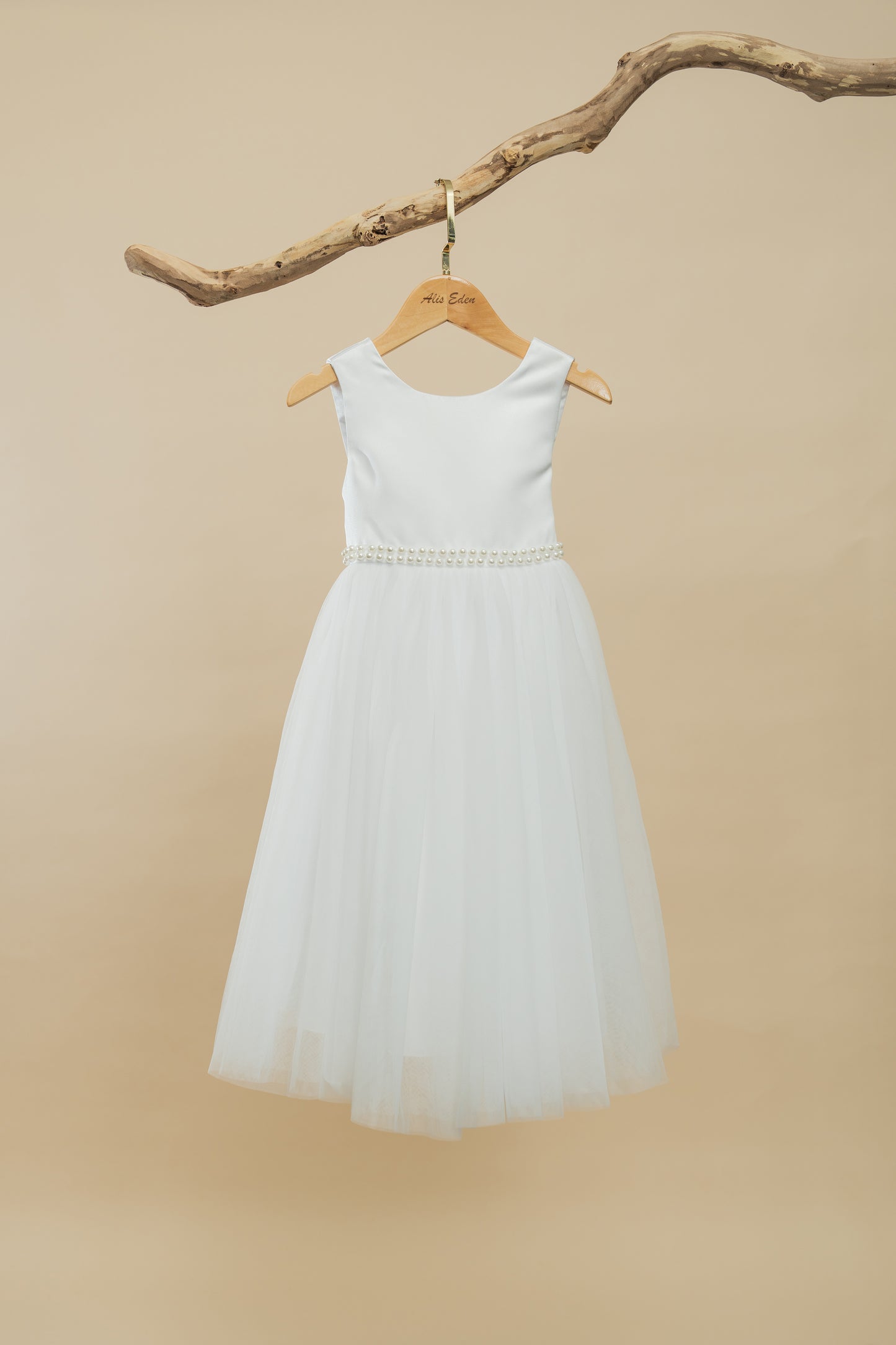 White Flower Girl Wedding Dress Birthday Party Gown Princess Performance Dress