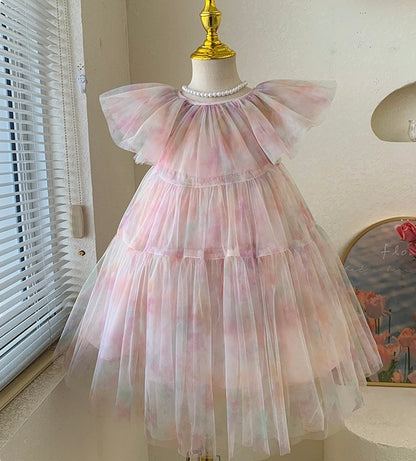 Watercolour Flutter Tulle Dress
