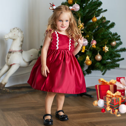 Baby Girl  Performance Red Christmas Dress
