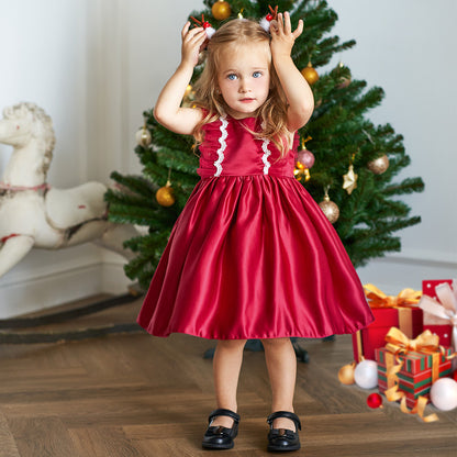 Baby Girl  Performance Red Christmas Dress