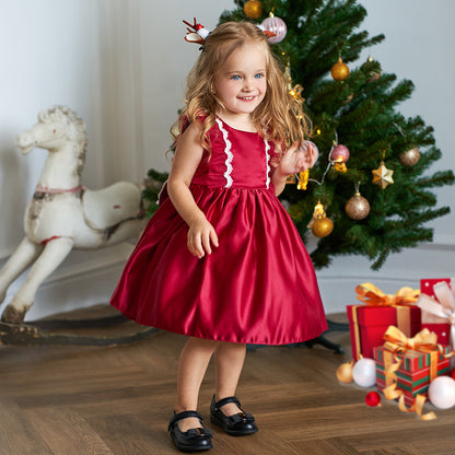 Baby Girl  Performance Red Christmas Dress