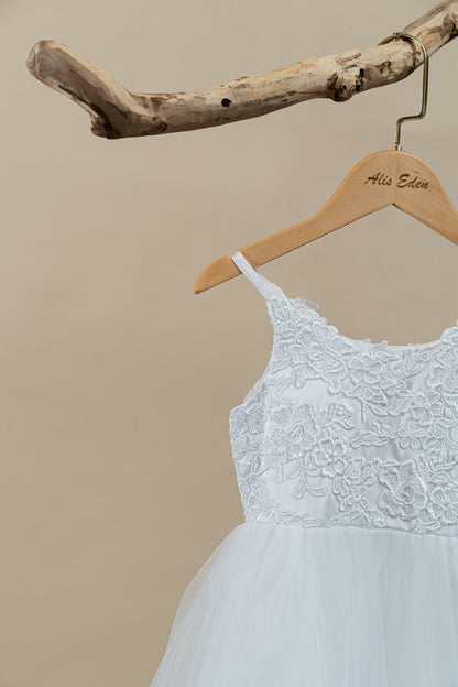 Girls Party Formal Dress Wedding Lace Tulle Flower Girl Dress