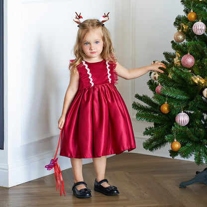Baby Girl  Performance Red Christmas Dress