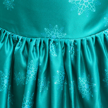 Children Santa Claus Print Girl Christmas Long Dress