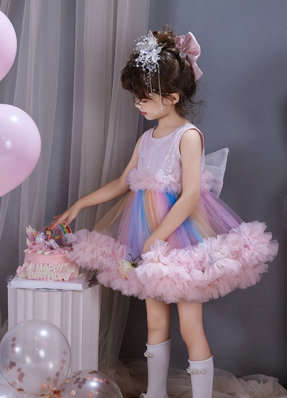 Rainbow Ruffle Birthday Tutu Dress