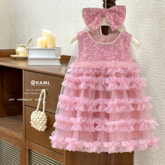Petal Parade Dress with Bow hair clip