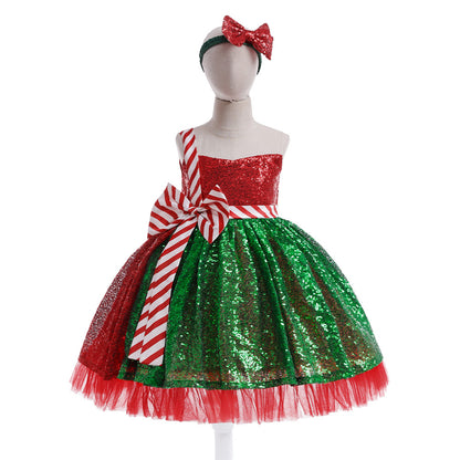 Sparkling Holiday Candy Cane Tutu Dress