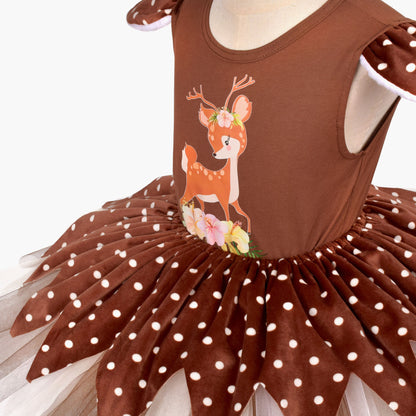 Adorable Reindeer Tutu Dress with Antler Headband