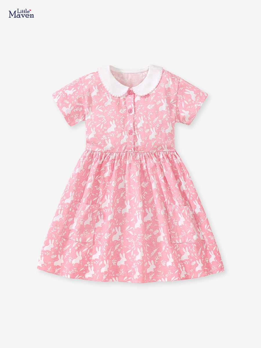 Pink Bunny Print Dress