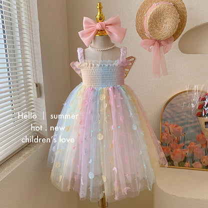 Rainbow Tulle Enchanted Butterfly Fairy Dres