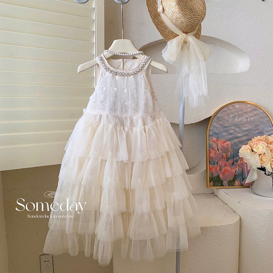 Pearl Blossom Tulle Dress