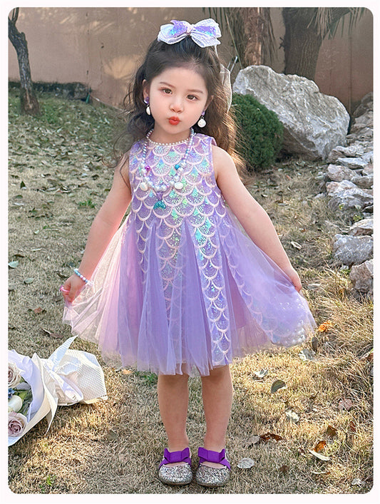 Lavender Mermaid Tulle Dress