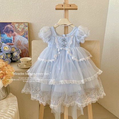 Blue Crystal Princess Dress
