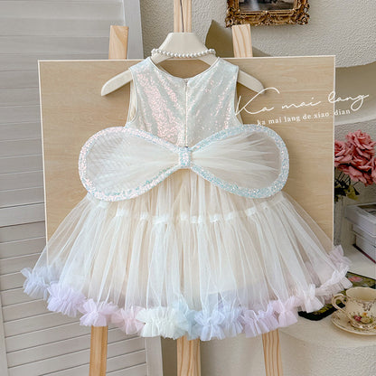 Rainbow Girl Pastel Dream Bow Dress