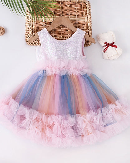 Rainbow Ruffle Birthday Tutu Dress