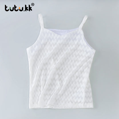 Summer Sleeveless White Girl Vest