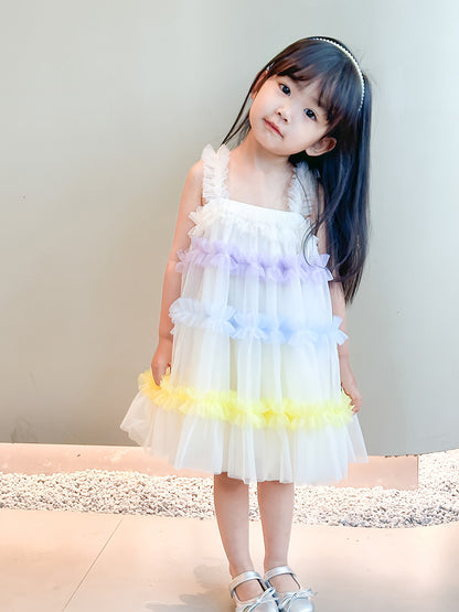 Fairy Cake Tulle Party Kids Princess Dress