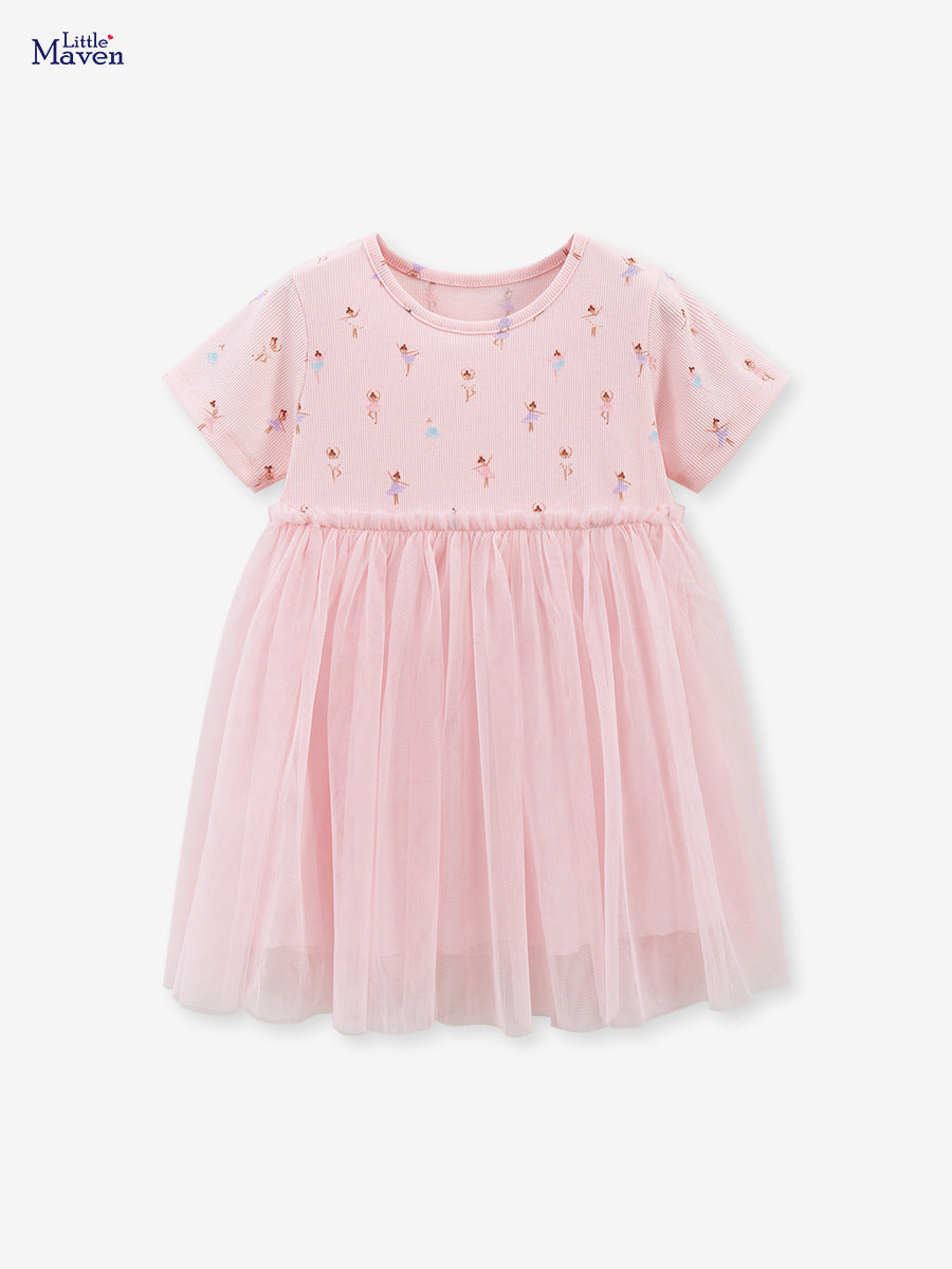 Girl Pink Ballerina Cotton Tulle Dress