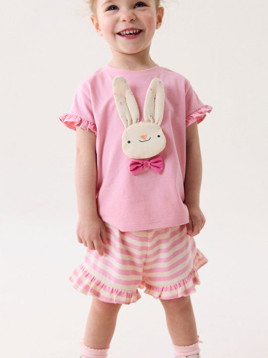 Pink Girl Blossom Bunny Set