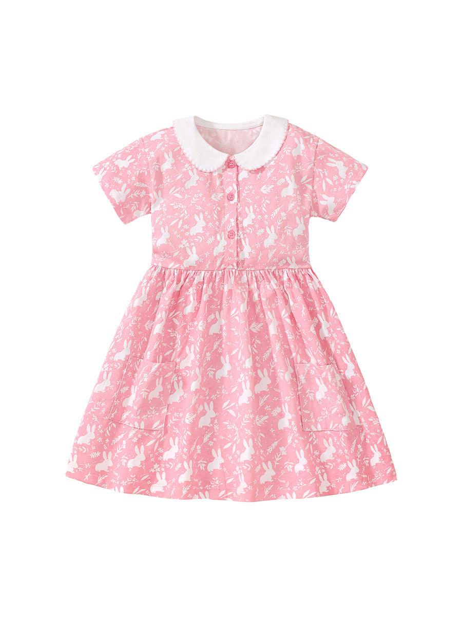 Pink Bunny Print Dress
